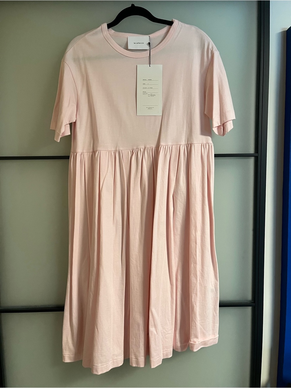 Women’s Midi Babydoll/ T-shirt Dress - Light Pink
